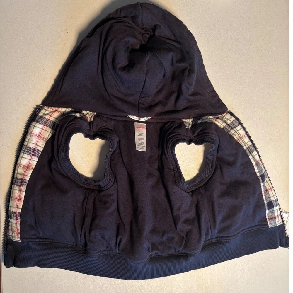Gymboree Kids‎ Girls Plaid Hooded Vest Size 7 Full Zip Sleeveless Top EUC